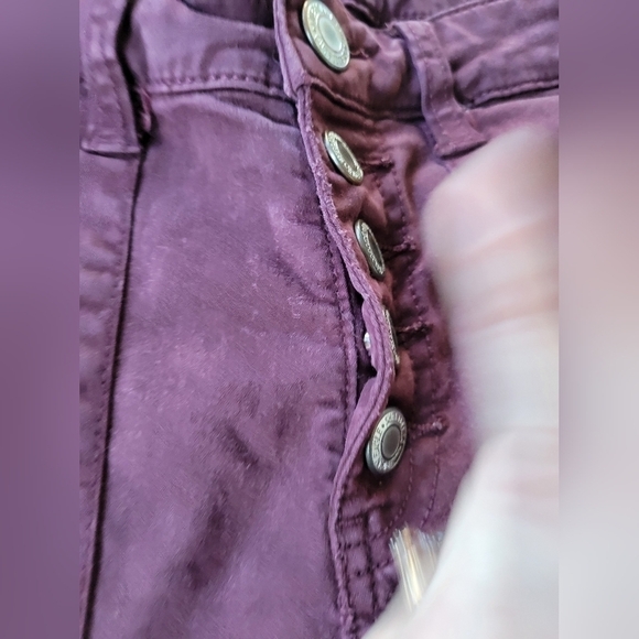 American Eagle Burgundy 5 button fly super stretch jegging 4 - Picture 4 of 13